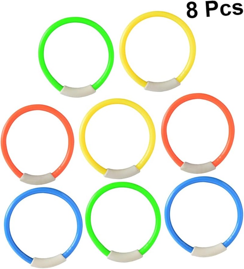 Vaguelly 8 Pcs Diving Rings for Underwater Swimming Training Pool Games Fun Water Play Random Colors - Image 5